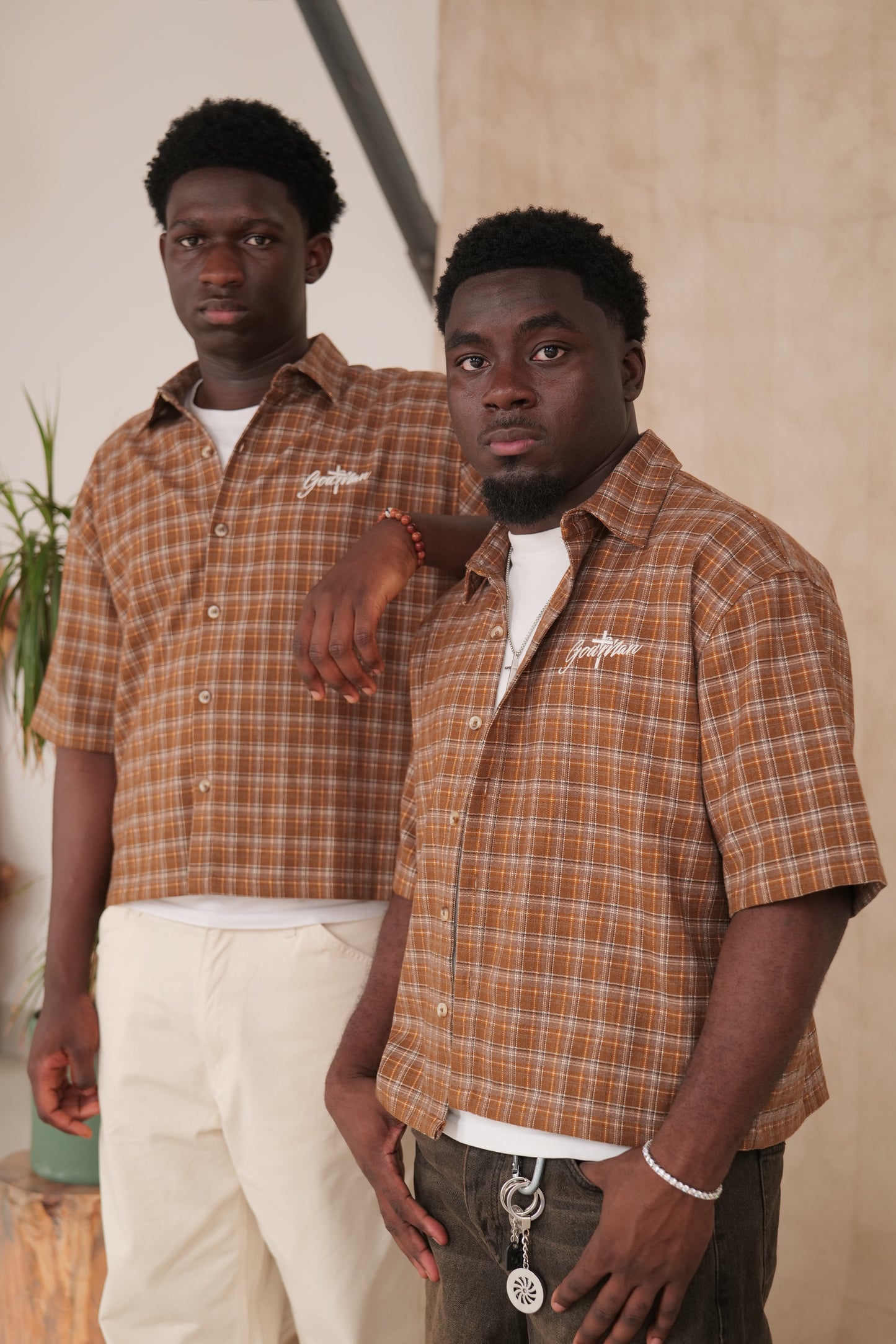 GODTHROUGHMAN SHORT-SLEEVE PLAID SHIRT